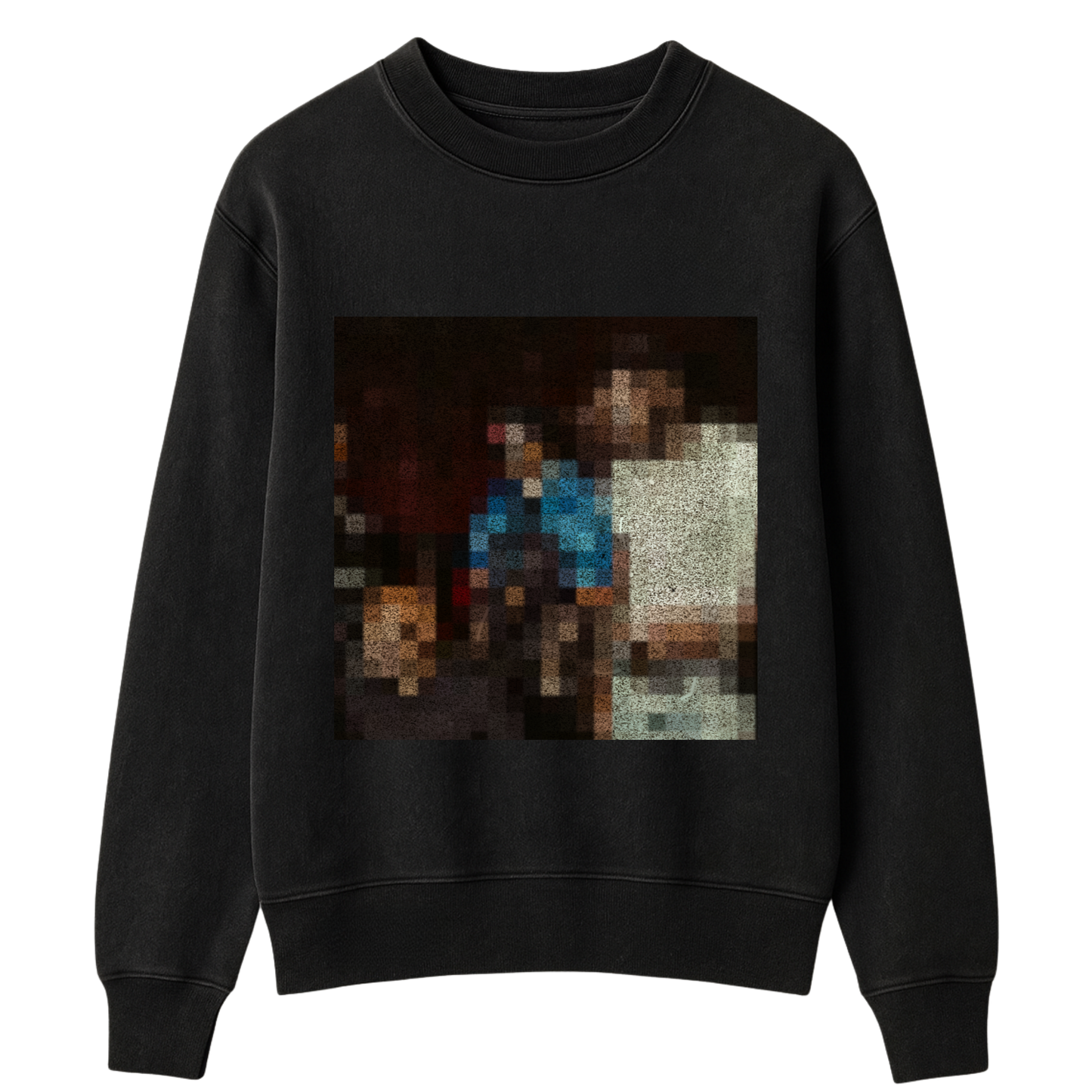 Rent Paid oversized crewneck in black — front view, Dollaz n Pounds streetwear