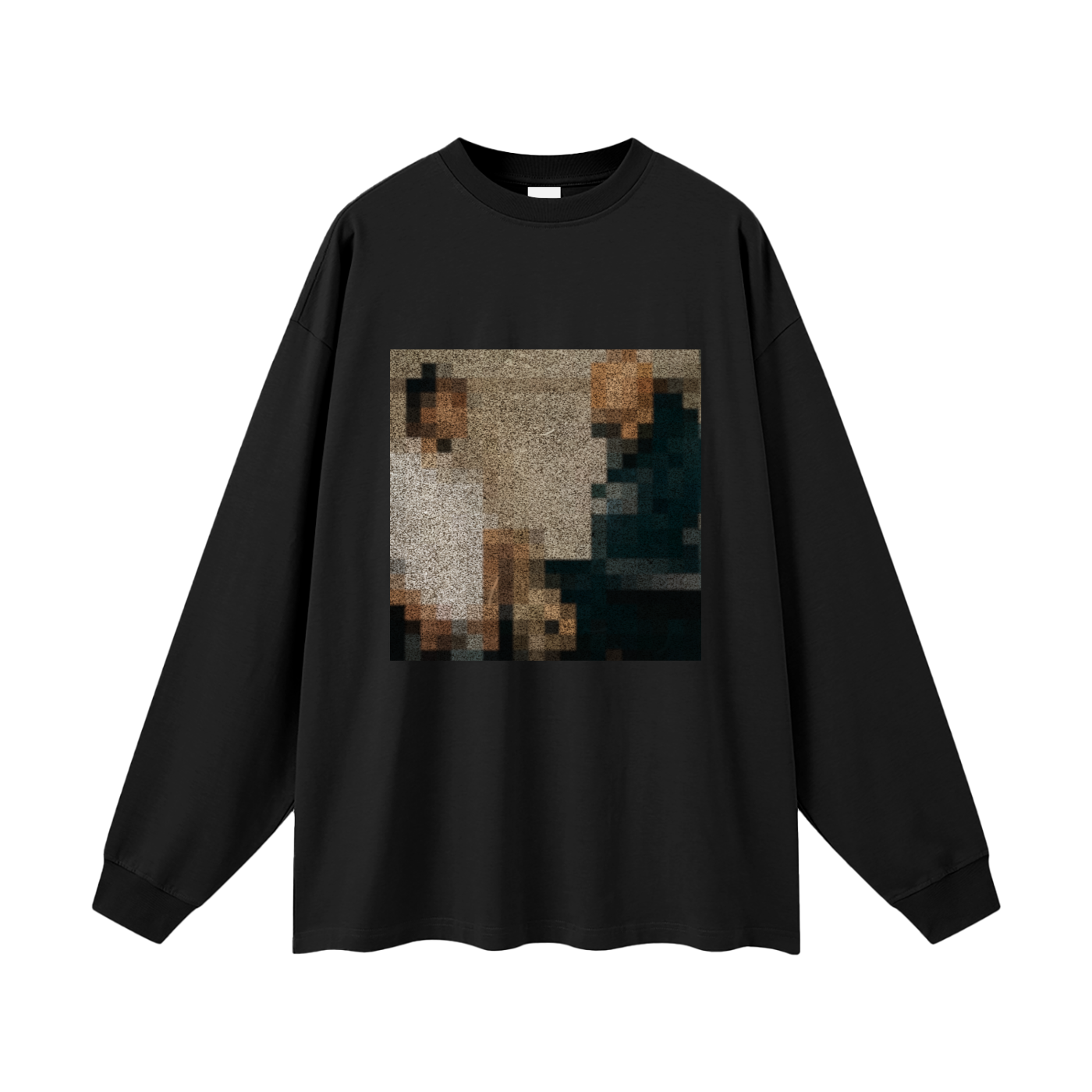 Scared 2 be Lonely long-sleeve graphic shirt in Retro Black — front view, Dollaz n Pounds