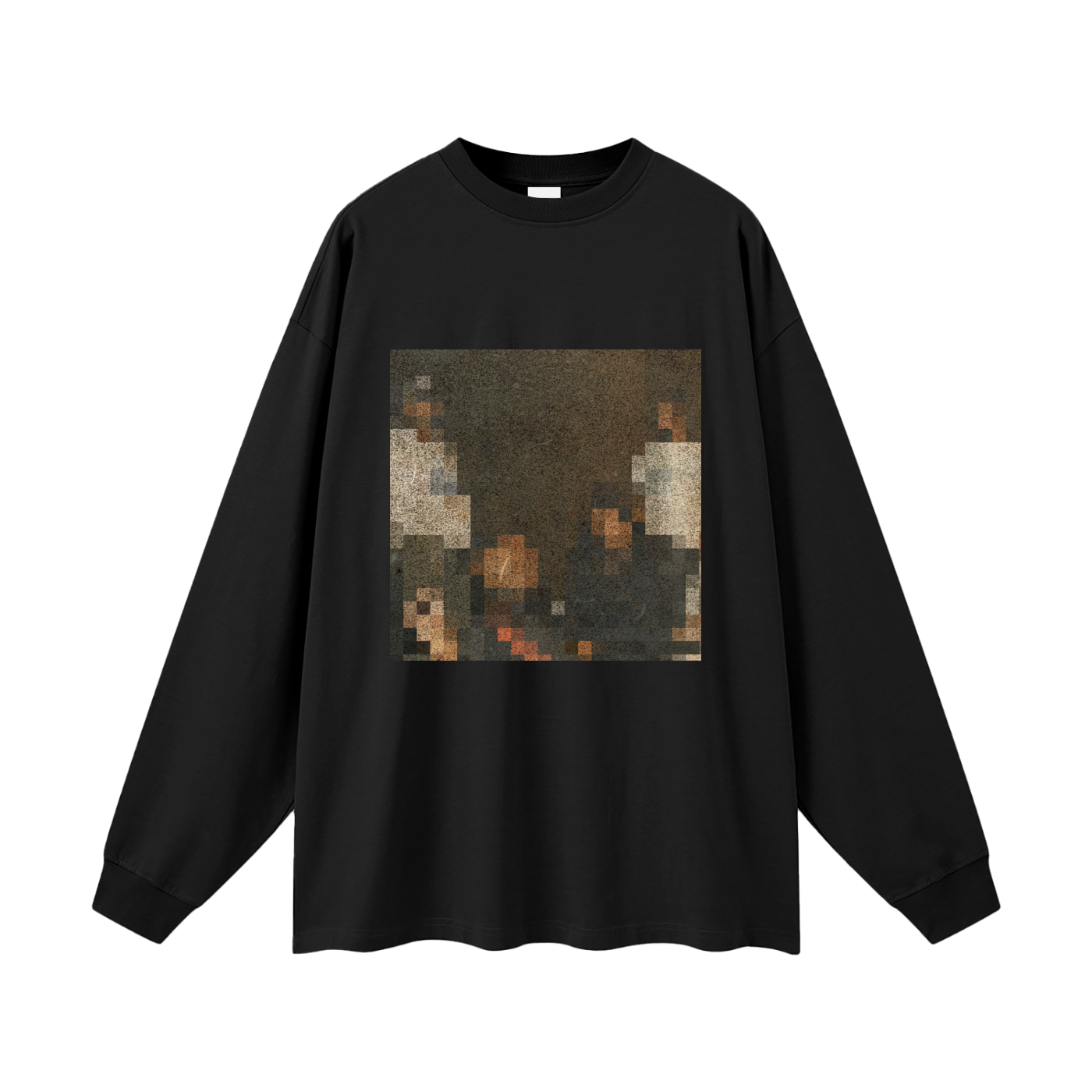 Friday Night Cypher long-sleeve graphic shirt in Retro Black — front view, Dollaz n Pounds