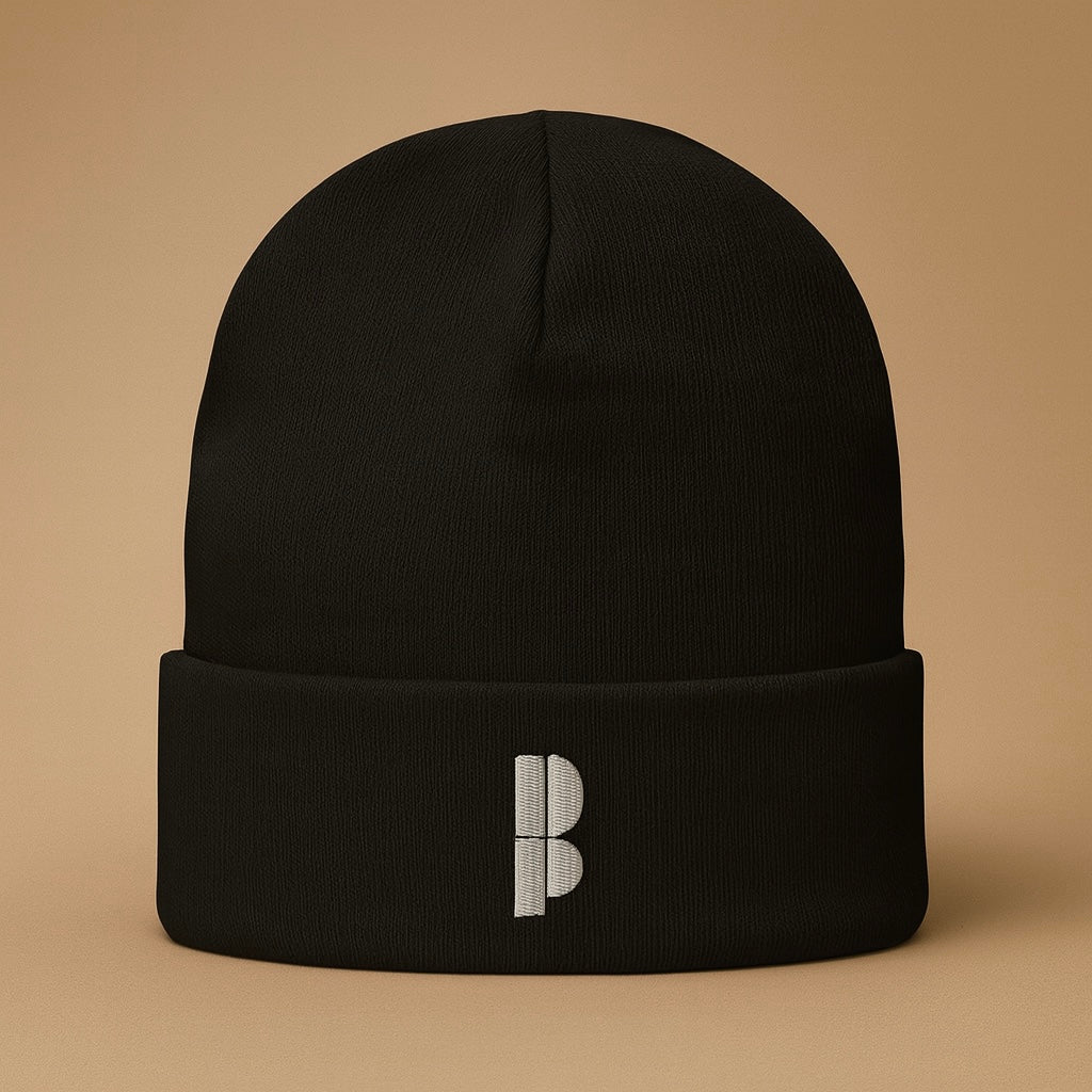 DNP Classic Beanie in black with embroidered Dollaz n Pounds logo on cuff