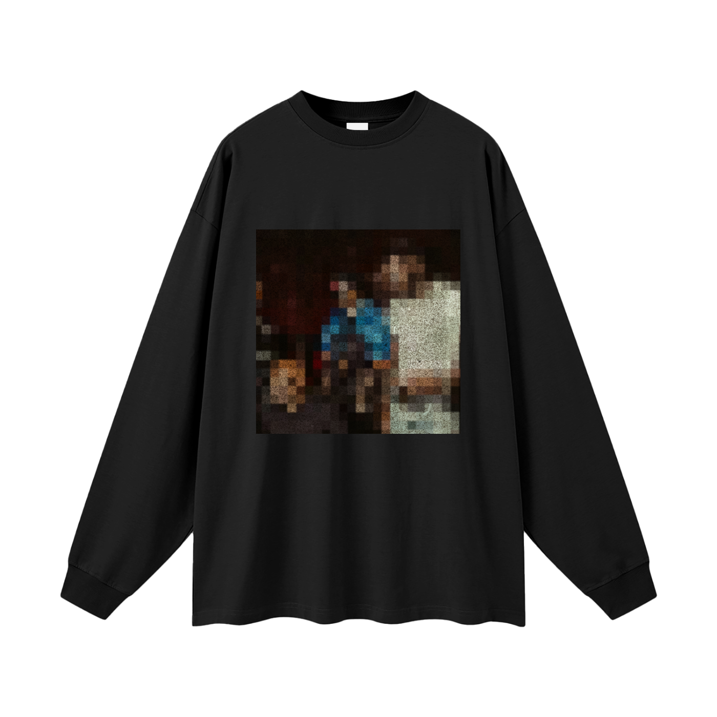 Rent Paid long-sleeve graphic shirt in Retro Black — front view, Dollaz n Pounds